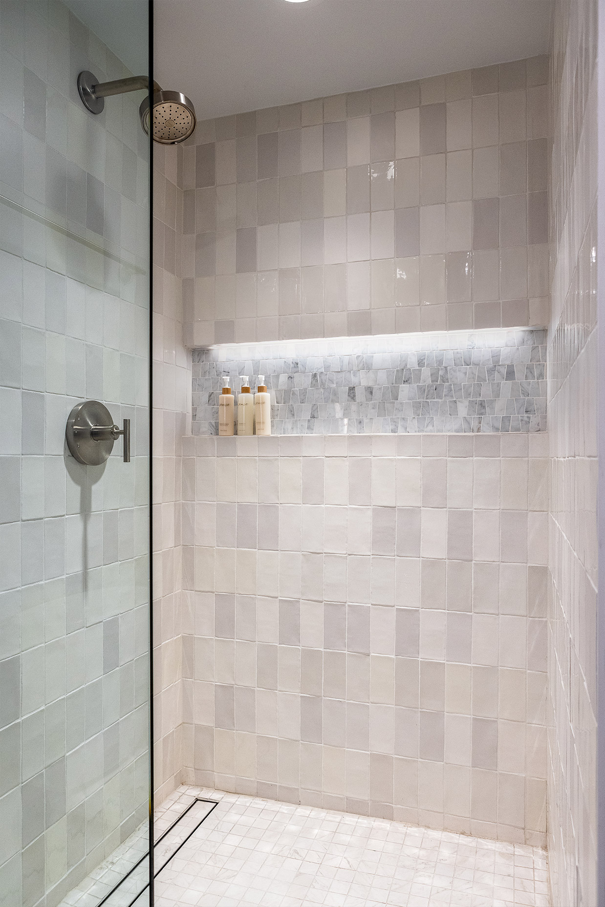 Shower in The Bluff hotel room at Orli La Jolla boutique hotel