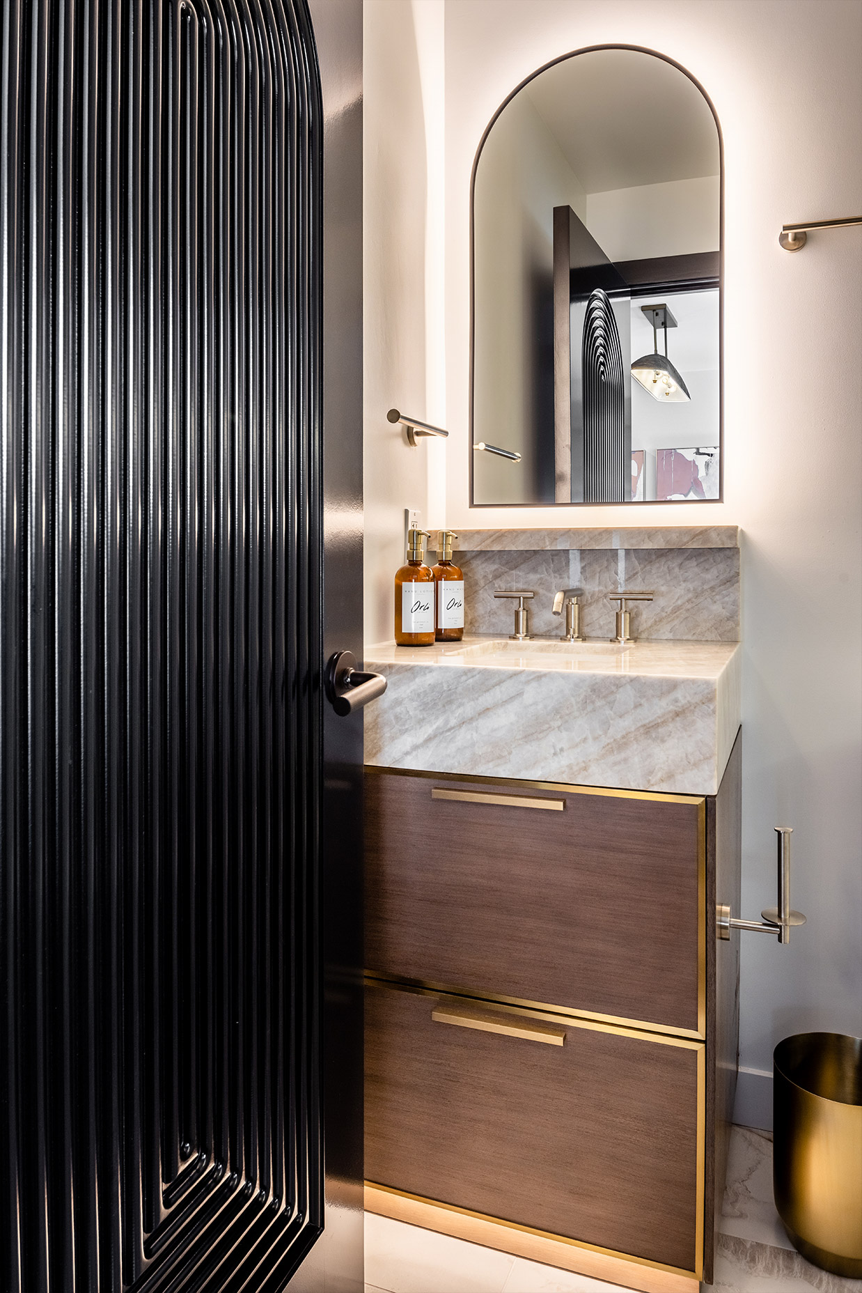 Bathroom in The Study hotel room at Orli La Jolla boutique hotel