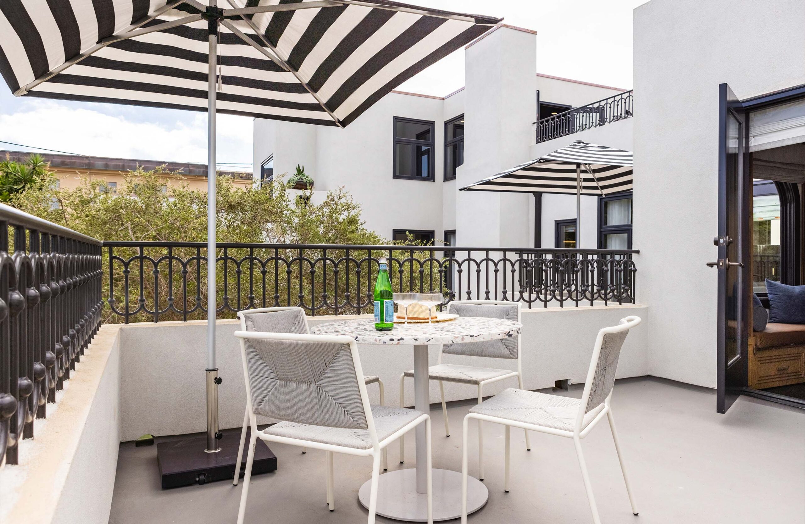 Patio connected to The Sunset Suite at Orli La Jolla boutique hotel